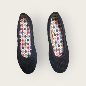 Lands End Black Quilted Women's Flats